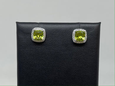 Peridot and CZ Earrings