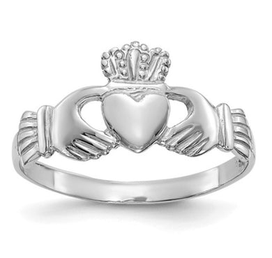 14k White Gold Ladies Claddagh Ring