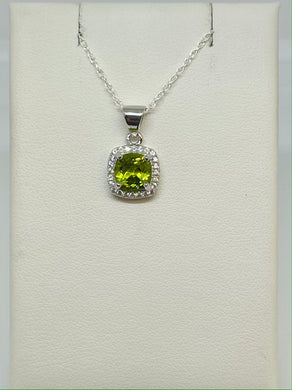 Halo Peridot Necklace