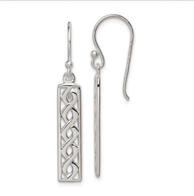 Sterling Silver Twisted Rope Dangle Earrings