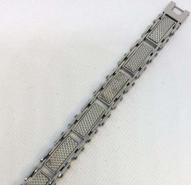 Men’s Stainless Steel & Grey Carbon Fiber Bracelet