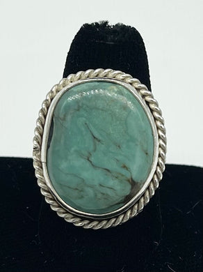 Twist Halo Turquoise Ring