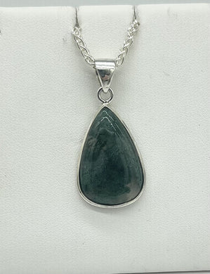 Moss Agate Pear Pendant